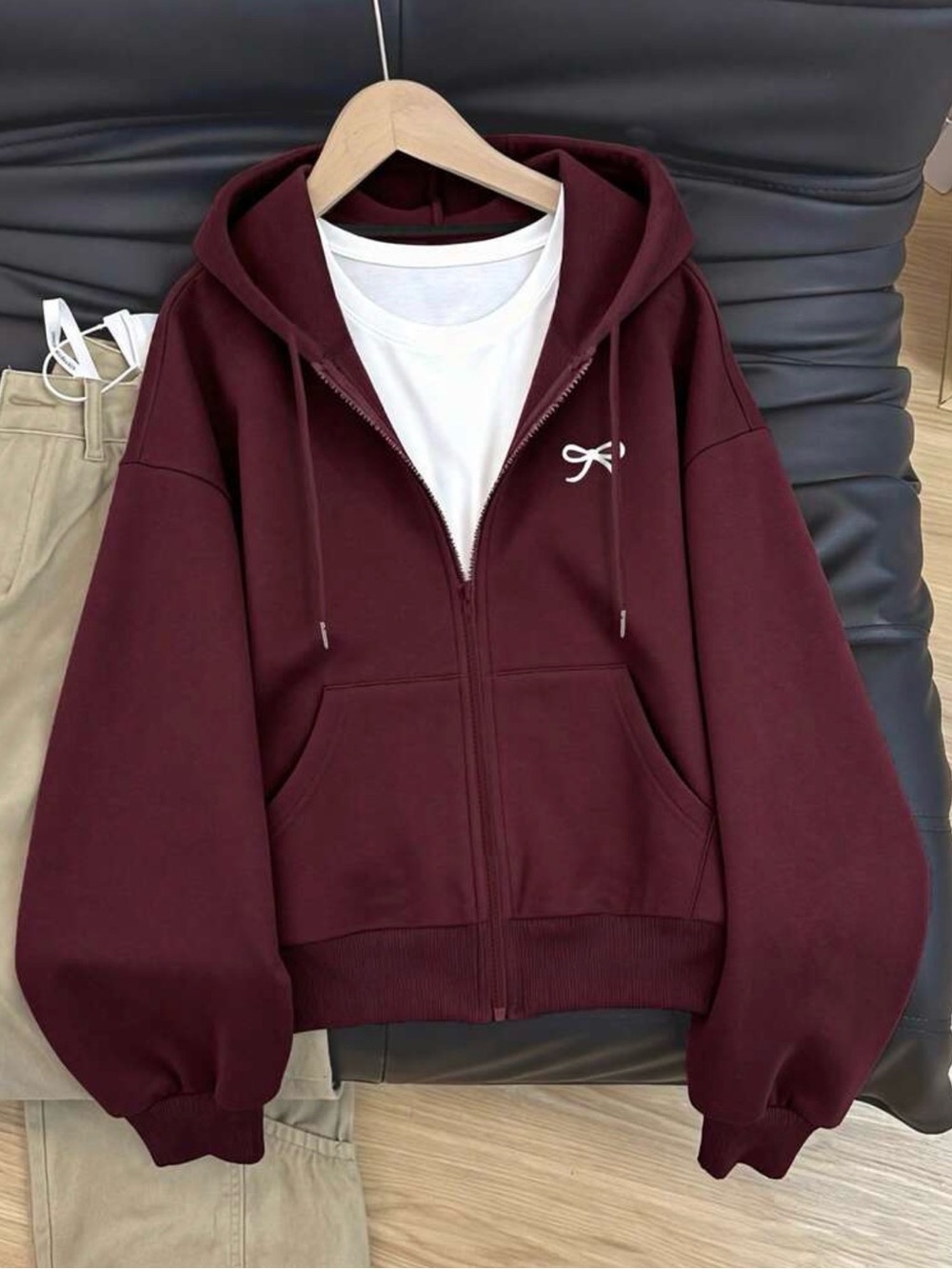 BARELY USED SHEIN INAWLY Women’s Burgundy Hooded Sweatshirt - US 12 XL